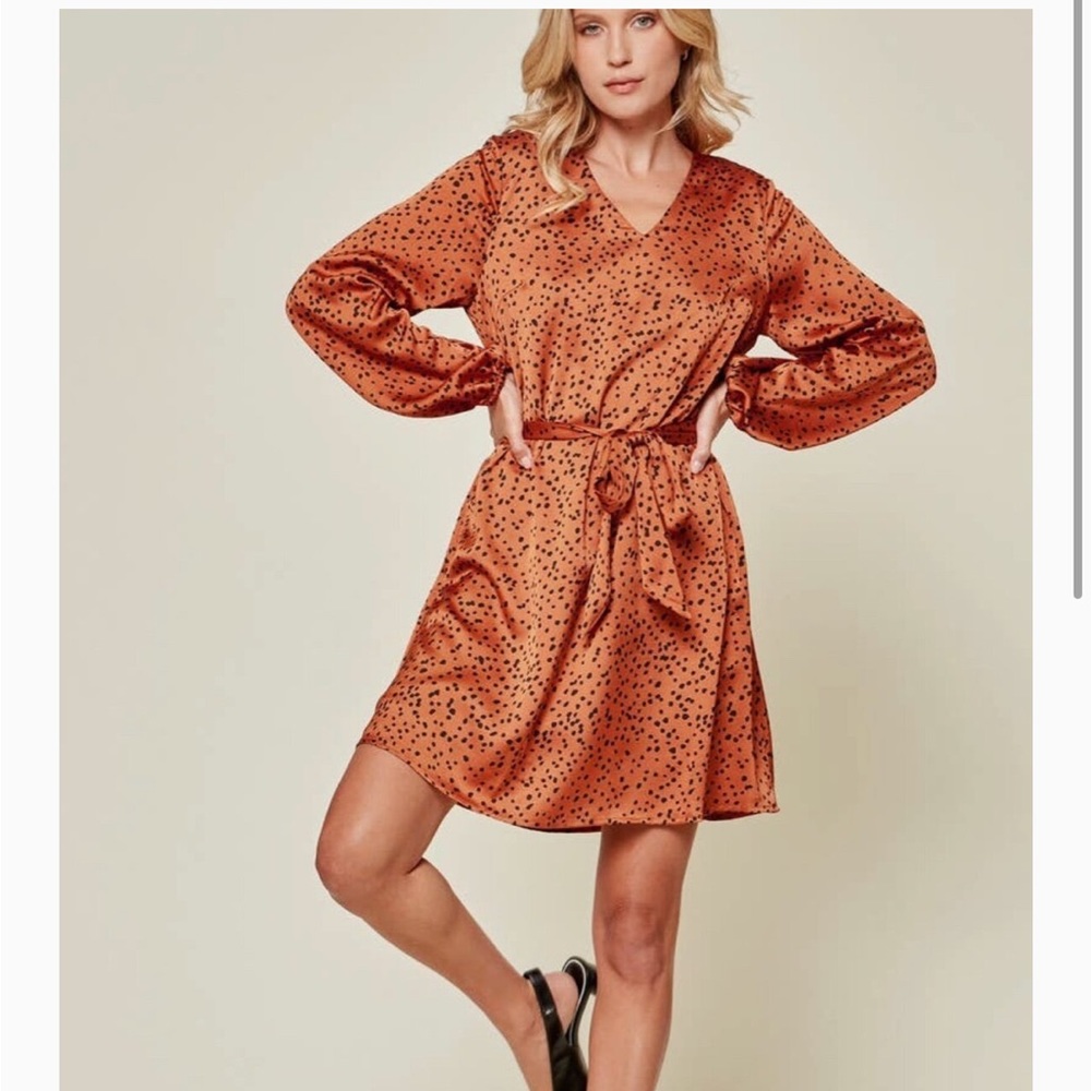 Satin orange dress